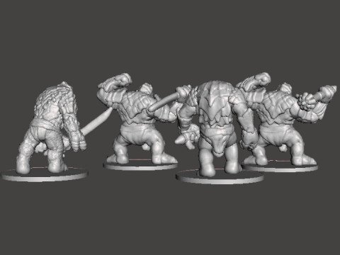 판타지 게임 에픽용 6MM 규모의 기갑 트롤 치프 세트 미니어처 모델 3D 프린트 모델