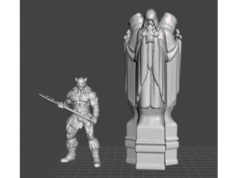 TRIPLA STATUA DEL CULTISTA MODELLO IN MINIATURA DI TERRENO PER GIOCHI FANTASY RPG DND Modello di stampa 3D