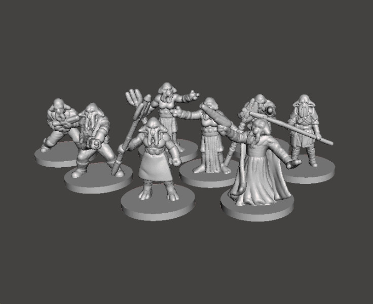 6MM ESCALA SW QUARREN SQUIDHEAD SET MODELOS EM MINIATURA PARA JOGOS SCIFI &Eacute;PICOS Modelo de Impressão 3D .c4d .max .obj .3ds .fbx .stl .blend 