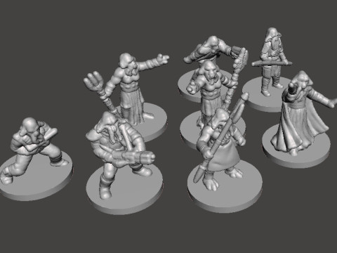 6MM ESCALA SW QUARREN SQUIDHEAD SET MODELOS EM MINIATURA PARA JOGOS SCIFI &Eacute;PICOS Modelo de Impressão 3D