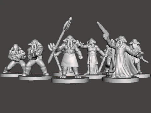 SET SW QUARREN SQUIDHEAD IN SCALA DA 6 MM MODELLI IN MINIATURA PER GIOCHI SCIFI EPIC Modello di stampa 3D