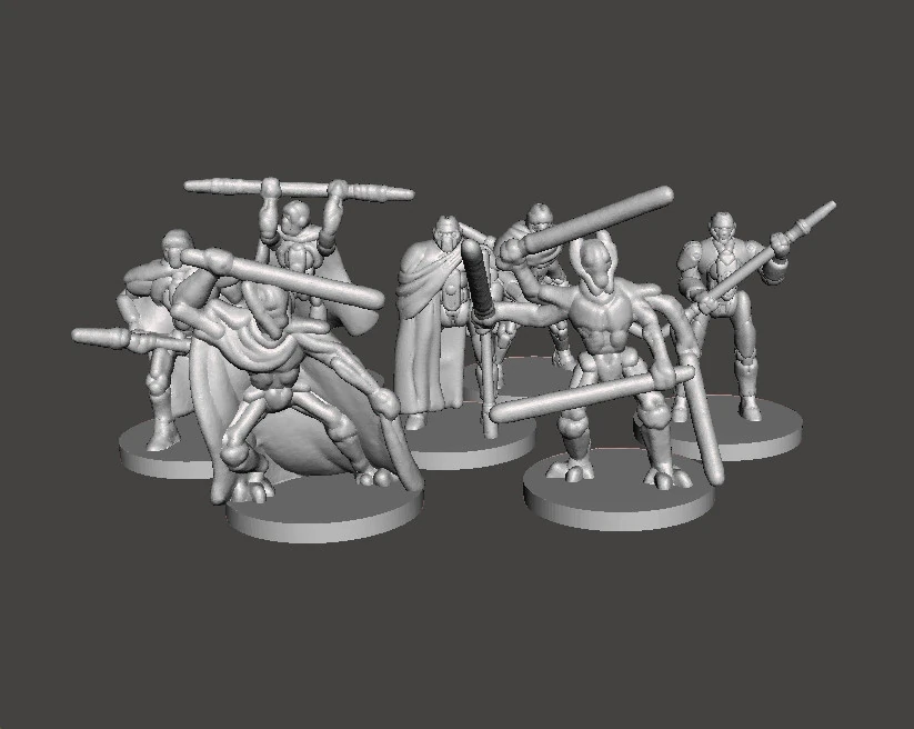 6MM SCALE SW GRIEVOUS AND DROIDS SET MINIATURE MODELS FOR SCIFI GAMES EPIC 3D Print Model .c4d .max .obj .3ds .fbx .stl .blend 