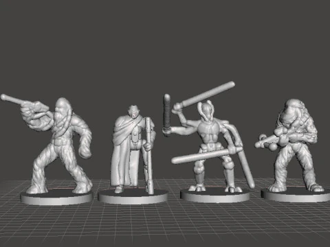 6MM SCALE SW GRIEVOUS AND DROIDS SET MINIATURE MODELS FOR SCIFI GAMES EPIC 3D Print Model