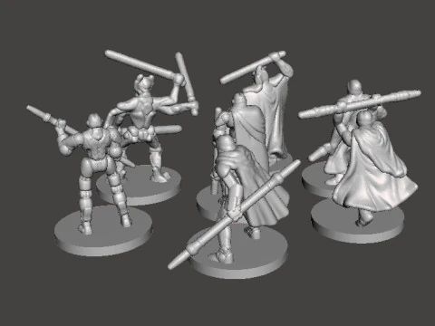 6MM SCALE SW GRIEVOUS AND DROIDS SET MINIATURE MODELS FOR SCIFI GAMES EPIC 3D Print Model