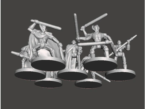 6MM SCALE SW GRIEVOUS AND DROIDS SET MINIATURE MODELS FOR SCIFI GAMES EPIC 3D Print Model