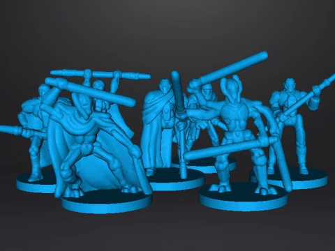 6MM SCALE SW GRIEVOUS AND DROIDS SET MINIATURE MODELS FOR SCIFI GAMES EPIC 3D Print Model