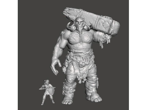 GOW FIRE TROLL MINIATURE MODEL FOR FANTASY GAMES RPG DND 3D Print Model