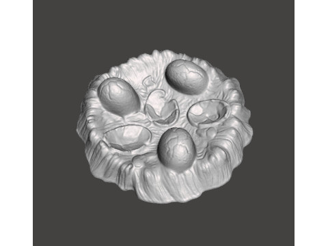 अंडों के साथ डायनासोर ड्रैगन घोंसला लघु मॉडल फंतासी इलाका डीएनडी मार्कर आरपीजी 3D प्रिंट मॉडल