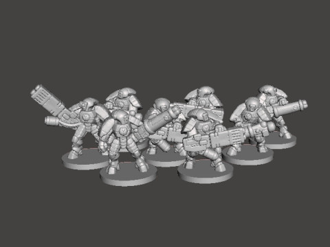 6MM スケールのスペースコミーズ インビジブル スーツ セット SF ゲーム用ミニチュア モデル 3Dプリントモデル