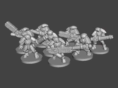 6MM スケールのスペースコミーズ インビジブル スーツ セット SF ゲーム用ミニチュア モデル 3Dプリントモデル