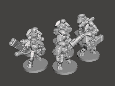 6MM スケールのスペースコミーズ インビジブル スーツ セット SF ゲーム用ミニチュア モデル 3Dプリントモデル