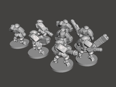 6MM スケールのスペースコミーズ インビジブル スーツ セット SF ゲーム用ミニチュア モデル 3Dプリントモデル