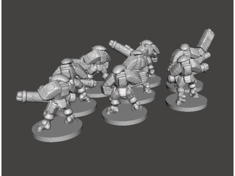 6MM スケールのスペースコミーズ インビジブル スーツ セット SF ゲーム用ミニチュア モデル 3Dプリントモデル