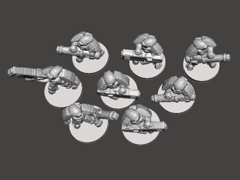 6MM スケールのスペースコミーズ インビジブル スーツ セット SF ゲーム用ミニチュア モデル 3Dプリントモデル