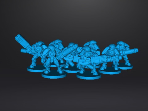 6MM スケールのスペースコミーズ インビジブル スーツ セット SF ゲーム用ミニチュア モデル 3Dプリントモデル