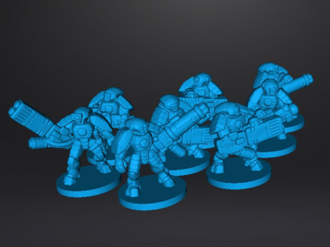 6MM スケールのスペースコミーズ インビジブル スーツ セット SF ゲーム用ミニチュア モデル 3Dプリントモデル