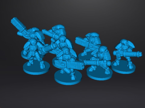 6MM スケールのスペースコミーズ インビジブル スーツ セット SF ゲーム用ミニチュア モデル 3Dプリントモデル