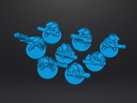 6MM スケールのスペースコミーズ インビジブル スーツ セット SF ゲーム用ミニチュア モデル 3Dプリントモデル