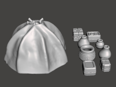 स्किफ़ी गेम्स के लिए 6एमएम स्केल टस्कन हट सेट लघु मॉडल 3D प्रिंट मॉडल