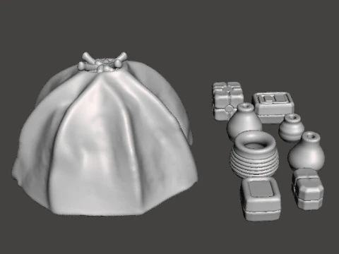 6MM SCALE TUSKEN HUT SET MINIATURE MODEL FOR SCIFI GAMES 3D Print Model