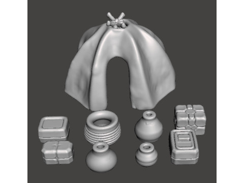 स्किफ़ी गेम्स के लिए 6एमएम स्केल टस्कन हट सेट लघु मॉडल 3D प्रिंट मॉडल