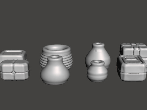 स्किफ़ी गेम्स के लिए 6एमएम स्केल टस्कन हट सेट लघु मॉडल 3D प्रिंट मॉडल