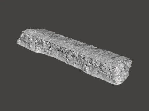 6-MM-BARRIKADE-MINIATURMODELL AUS STEINHOLZ F&Uuml;R SCIFI- ODER FANTASY-SPIELE 3D Druckmodell