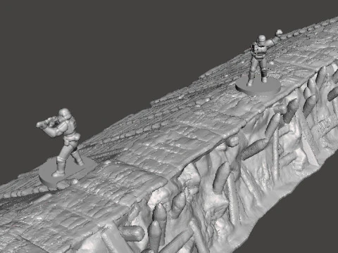 MODELO EM MINIATURA DE MADEIRA DE PEDRA DE BARRICADA EM ESCALA DE 6 MM PARA JOGOS SCIFI OU FANTASIA Modelo de Impressão 3D
