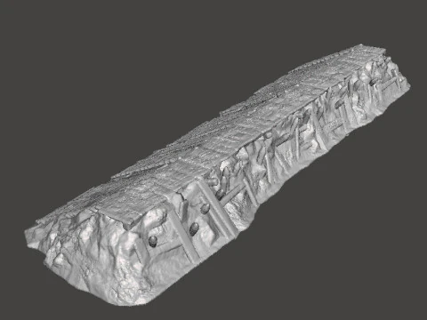 MODELO EM MINIATURA DE MADEIRA DE PEDRA DE BARRICADA EM ESCALA DE 6 MM PARA JOGOS SCIFI OU FANTASIA Modelo de Impressão 3D