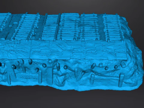MODELO EM MINIATURA DE MADEIRA DE PEDRA DE BARRICADA EM ESCALA DE 6 MM PARA JOGOS SCIFI OU FANTASIA Modelo de Impressão 3D