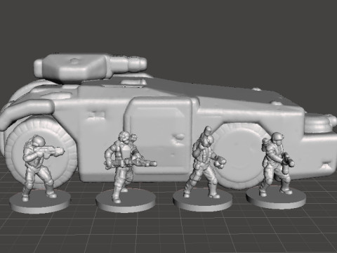 MODEL MINIATUR APC MARINIR KOLONIAL SKALA 6 MM UNTUK EPIC GAMES SCIFI Model Cetak 3D
