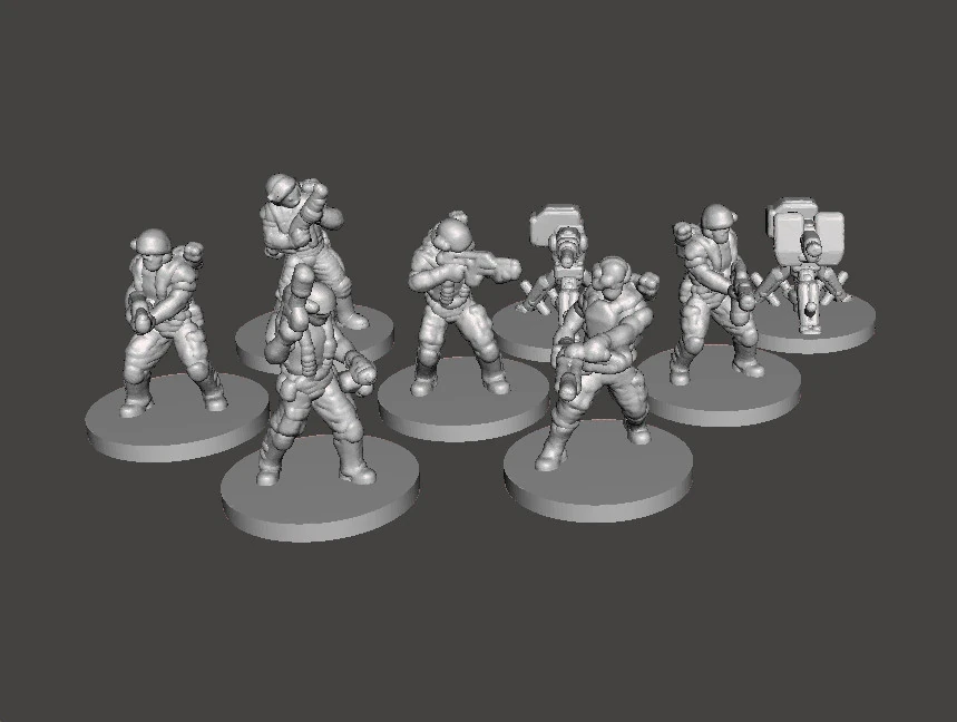 6MM SCALE COLONIAL MARINES SET MINIATURE MODELS FOR SCIFI GAMES EPIC 3D Print Model .c4d .max .obj .3ds .fbx .stl .blend