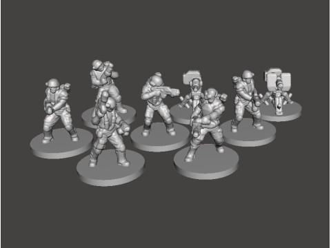 MODEL MINIATUR SET LAUT KOLONIAL SKALA 6MM UNTUK GAME SCIFI EPIC Model Cetak 3D