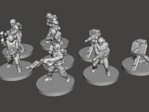 6MM SCALE COLONIAL MARINES SET MINIATURE MODELS FOR SCIFI GAMES EPIC 3D Print Model