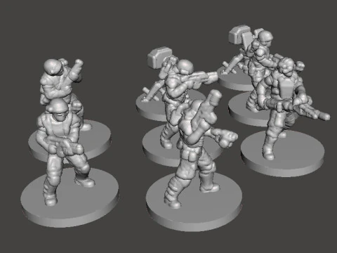 6MM SCALE COLONIAL MARINES SET MINIATURE MODELS FOR SCIFI GAMES EPIC 3D Print Model