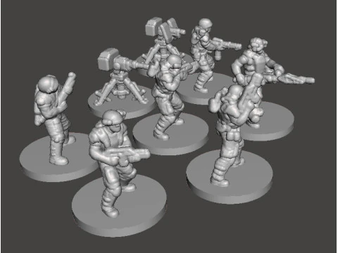 6MM SCALE COLONIAL MARINES SET MINIATURE MODELS FOR SCIFI GAMES EPIC 3D Print Model