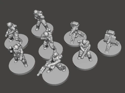 6MM SCALE COLONIAL MARINES SET MINIATURE MODELS FOR SCIFI GAMES EPIC 3D Print Model