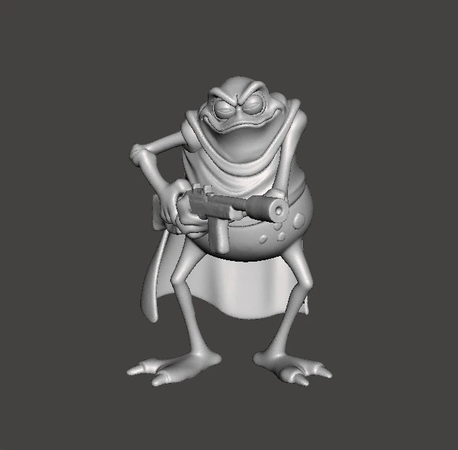 MUTANT TOAD ASSASSIN MINIATURE MODEL FANTASY OR SCIFI DND RPG 3D Print Model .c4d .max .obj .3ds .fbx .stl .blend 