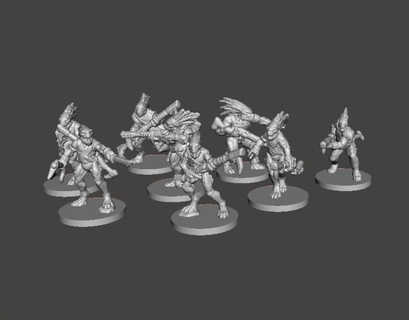 GUERREIROS CA&Ccedil;ADORES AVIANES EM ESCALA DE 6MM DEFINEM MODELOS EM MINIATURA PARA JOGOS SCIFI Modelo de Impressão 3D .c4d .max .obj .3ds .fbx .stl .blend 