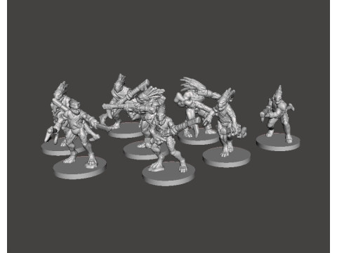 6MM ÖLÇEKLİ AVIAN HUNTER WARRIORS SETİ SCIFI OYUNLARI İÇİN MİNYATÜR MODELLER 3D Baskı Modeli