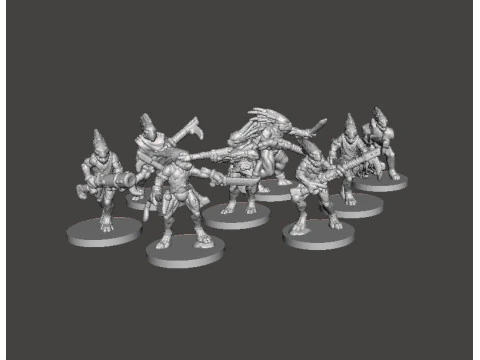 6MM SCALE AVIAN HUNTER WARRIORS SET MINIATURE MODELS FOR SCIFI GAMES 3D Print Model