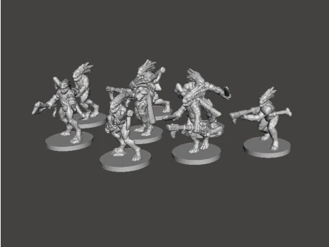6MM SCALE AVIAN HUNTER WARRIORS SET MINIATURE MODELS FOR SCIFI GAMES 3D Print Model