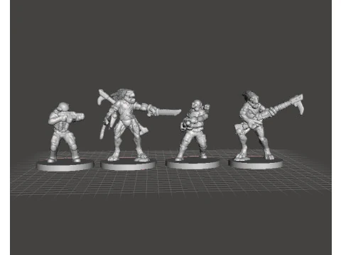 6MM SCALE AVIAN HUNTER WARRIORS SET MINIATURE MODELS FOR SCIFI GAMES 3D Print Model