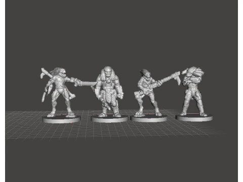 6MM SCALE AVIAN HUNTER WARRIORS SET MINIATURE MODELS FOR SCIFI GAMES 3D Print Model