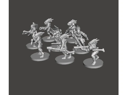 6MM SCALE AVIAN HUNTER WARRIORS SET MINIATURE MODELS FOR SCIFI GAMES 3D Print Model