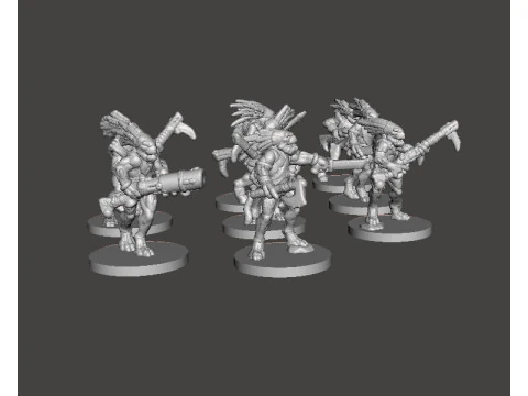 6MM SCALE AVIAN HUNTER WARRIORS SET MINIATURE MODELS FOR SCIFI GAMES 3D Print Model