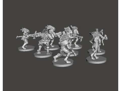 6MM SCALE AVIAN HUNTER WARRIORS SET MINIATURE MODELS FOR SCIFI GAMES 3D Print Model