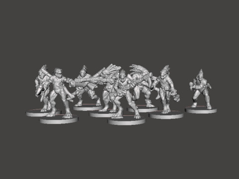 GUERREIROS CA&Ccedil;ADORES AVIANES EM ESCALA DE 6MM DEFINEM MODELOS EM MINIATURA PARA JOGOS SCIFI Modelo de Impressão 3D