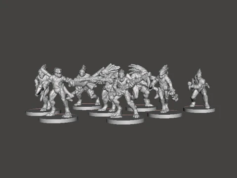 6MM SCALE AVIAN HUNTER WARRIORS SET MINIATURE MODELS FOR SCIFI GAMES 3D Print Model