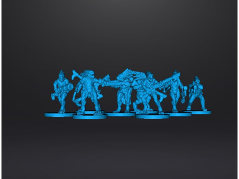 GUERREIROS CA&Ccedil;ADORES AVIANES EM ESCALA DE 6MM DEFINEM MODELOS EM MINIATURA PARA JOGOS SCIFI Modelo de Impressão 3D